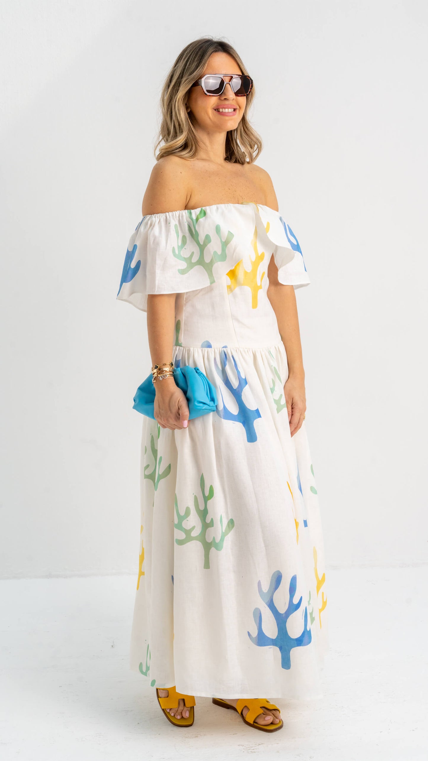 Coral Garden Long Flowy Dress