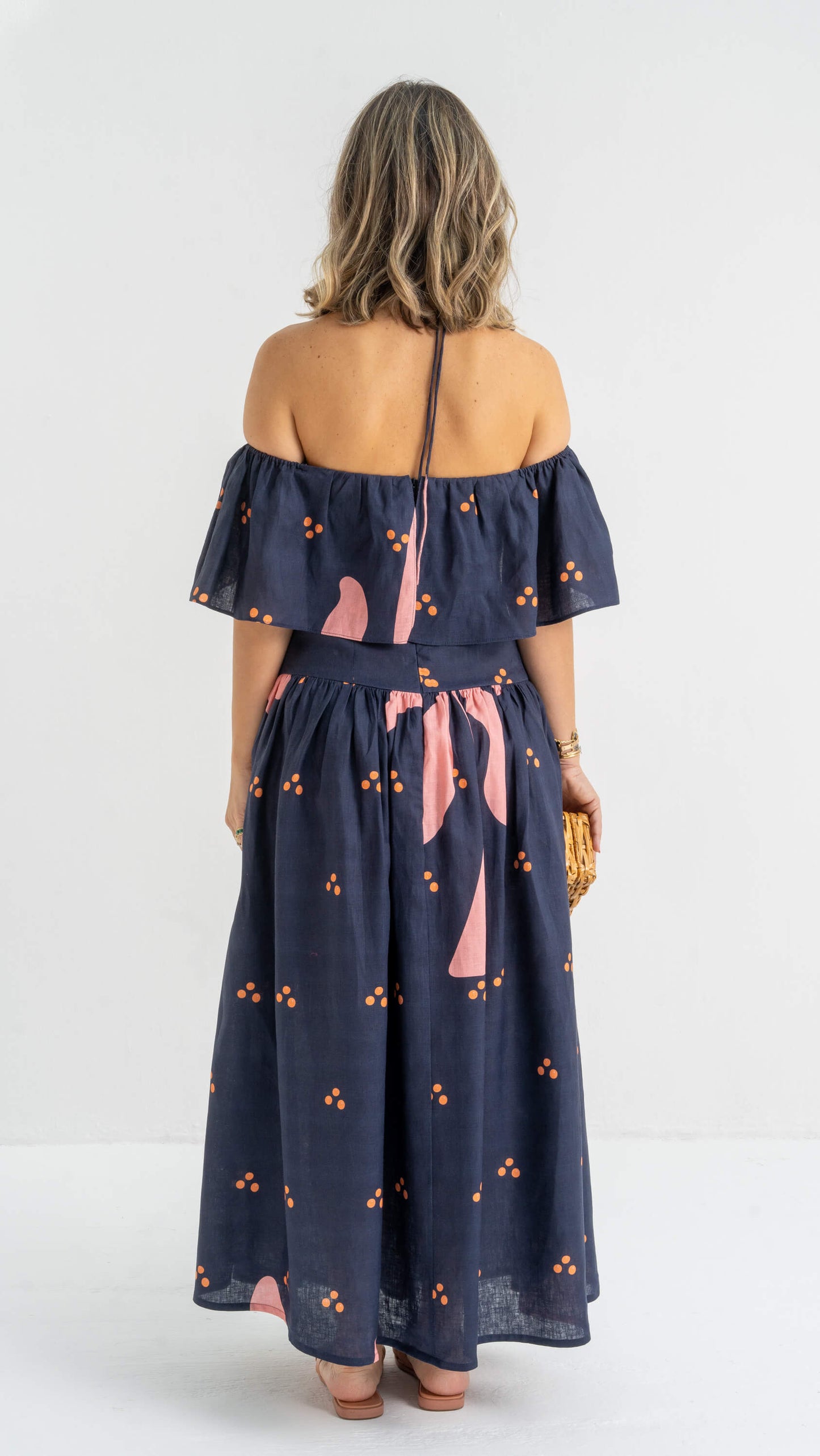 Midnight Palms Long Dress