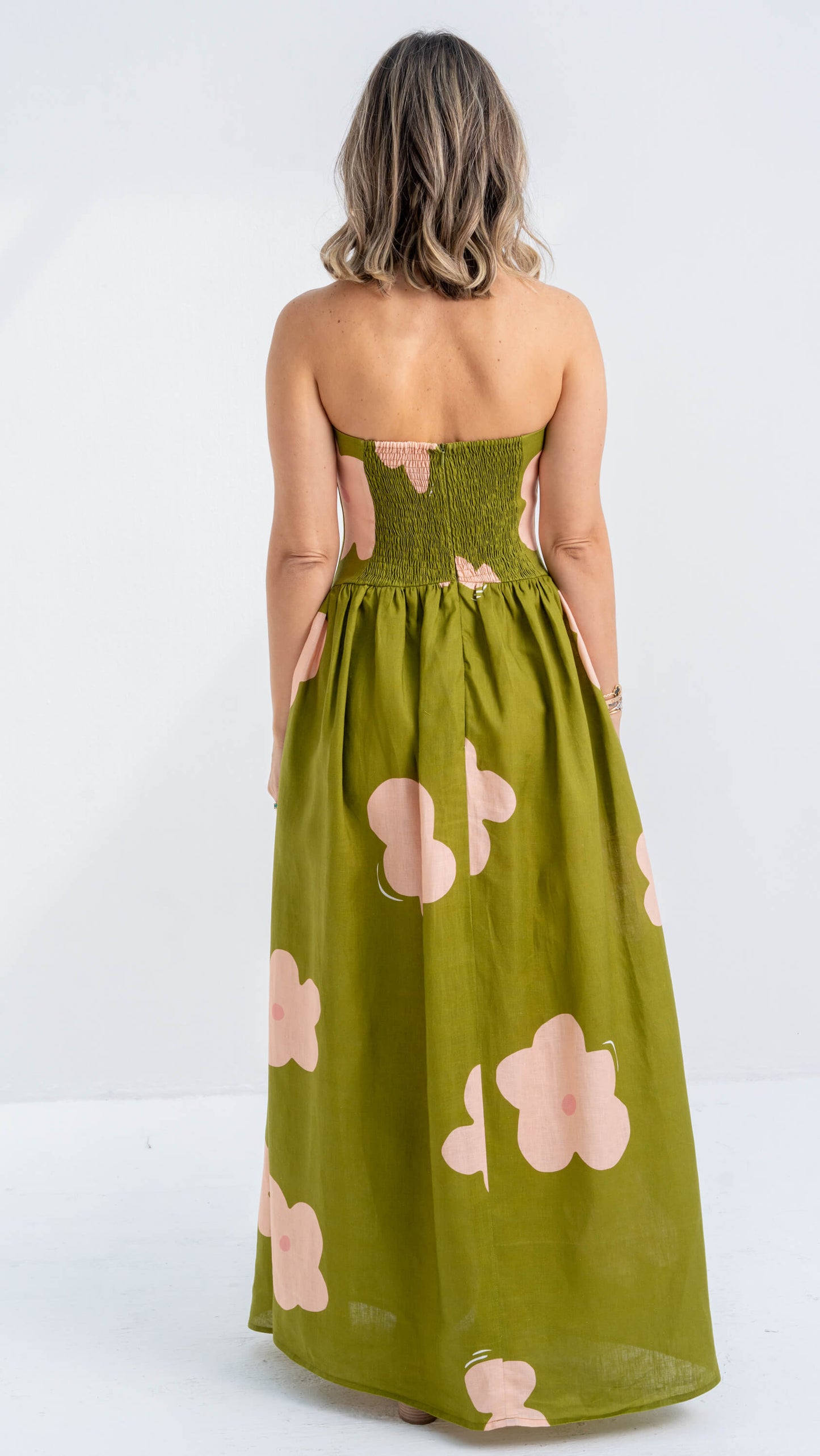 Petal Paradise strapless dress