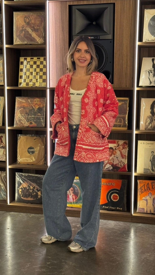 Coral Bandana print jacket