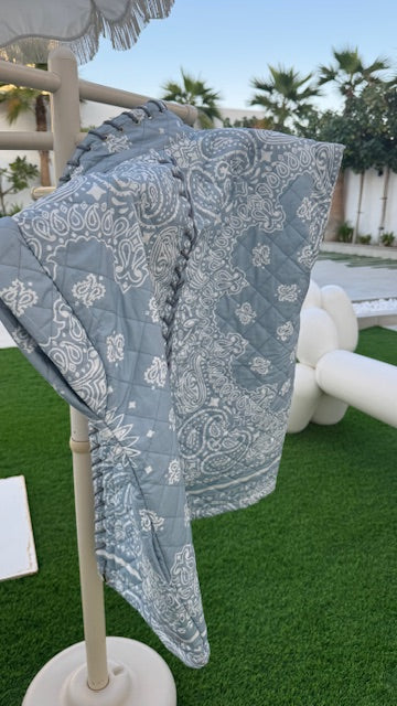 Dusty Blue Bandana Print Vest