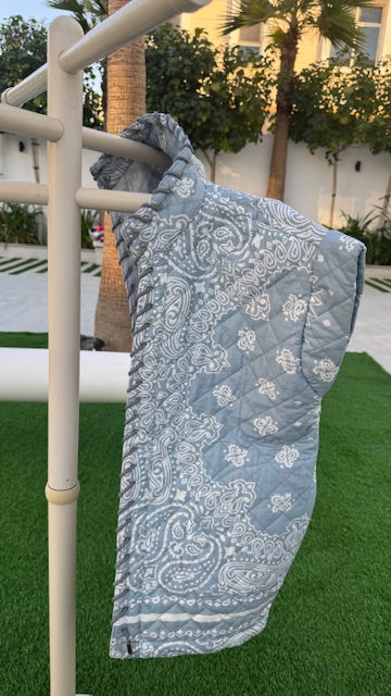 Dusty Blue Bandana Print Vest