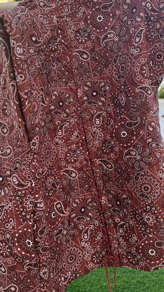 Brown Bandana Print Jacket