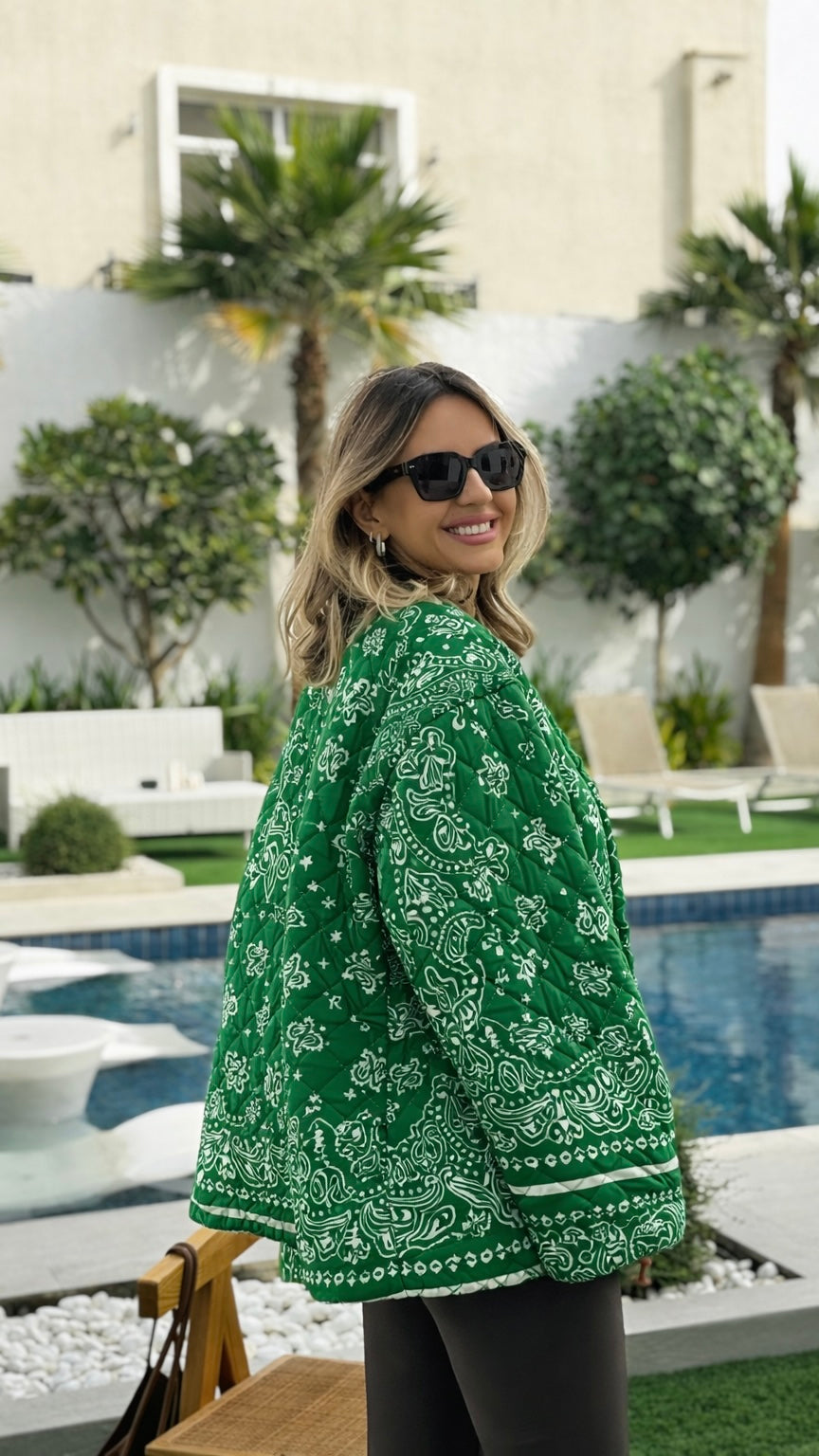Green Bandana Print Jacket