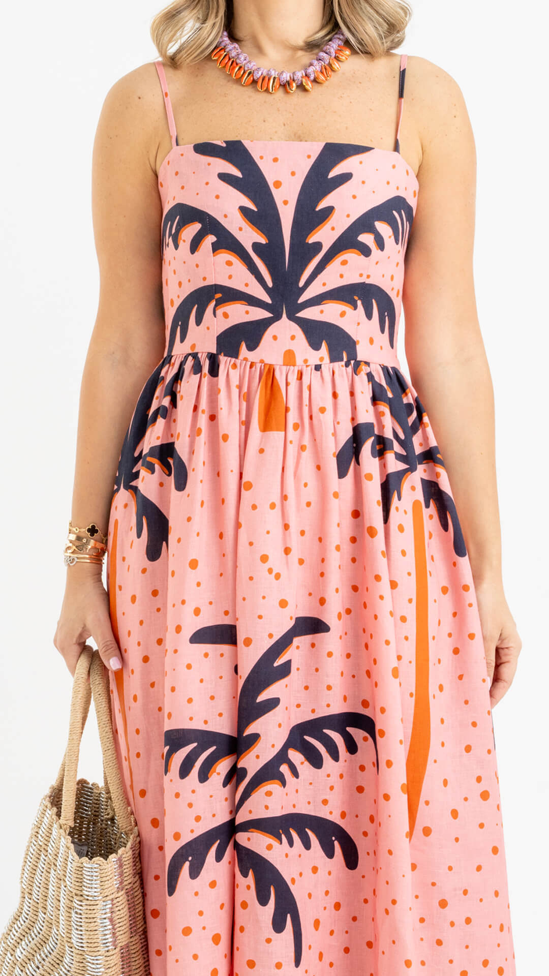 Pink Oasis Long Dress With Back Cut Out