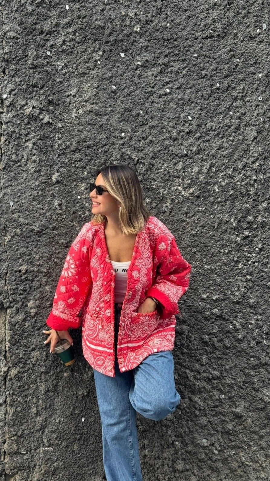 Coral Bandana print jacket