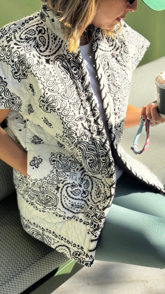 Black & White bandana vest