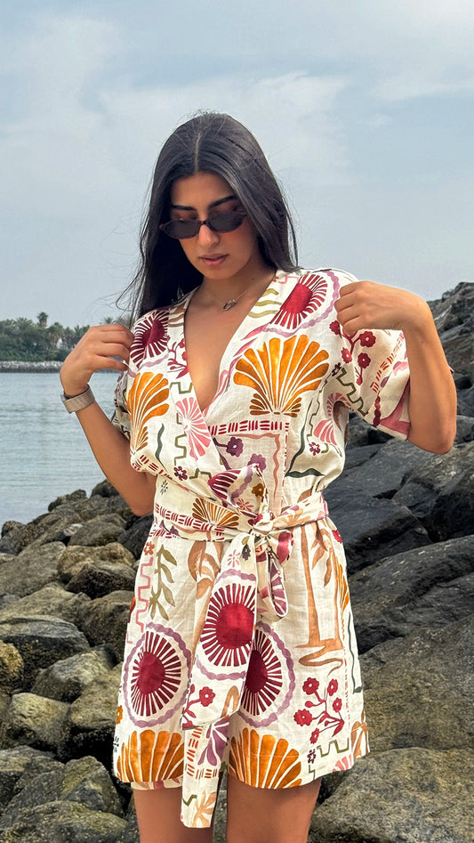 Terra Blooms Wrap Dress