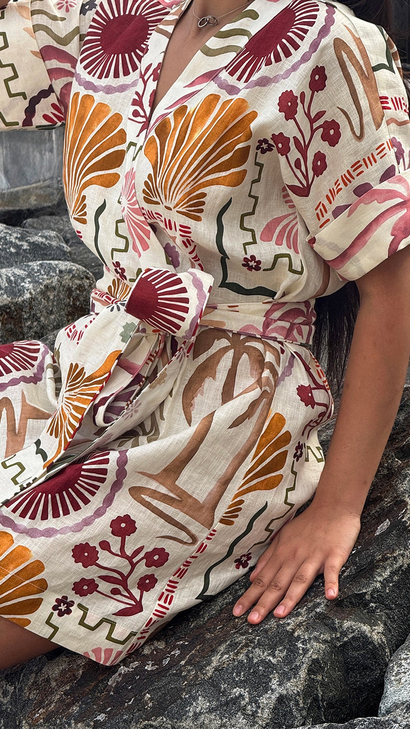 Terra Blooms Wrap Dress