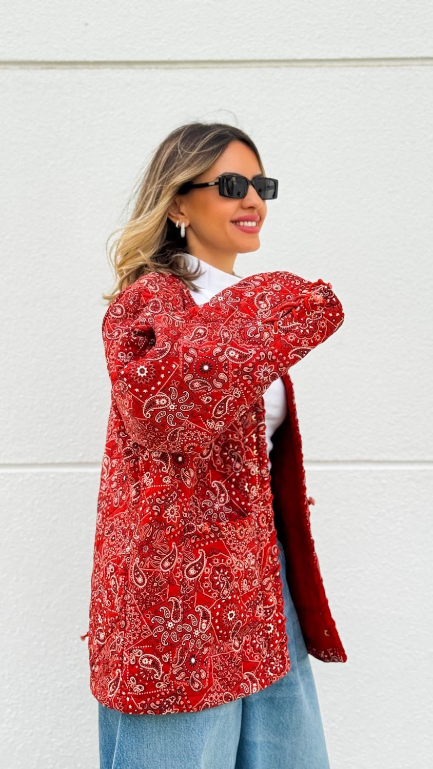 Brick Red Bandana Paisley Jacket