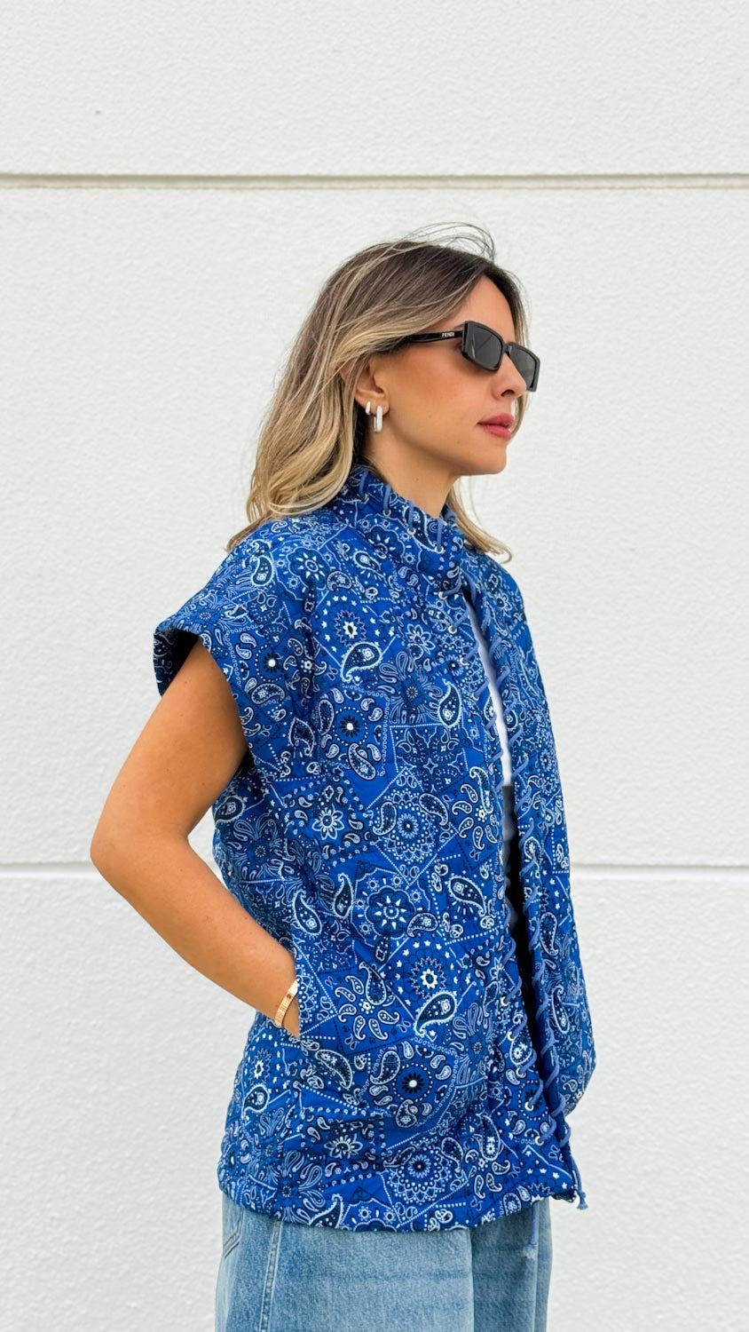 Blue Bandana Paisley Vest