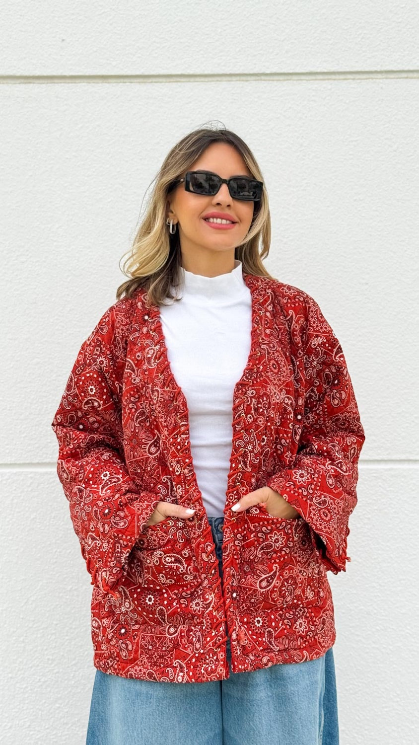 Brick Red Bandana Paisley Jacket