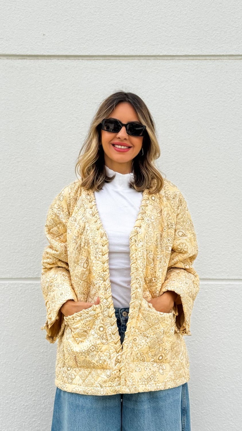 Butter yellow bandana paisley Jacket