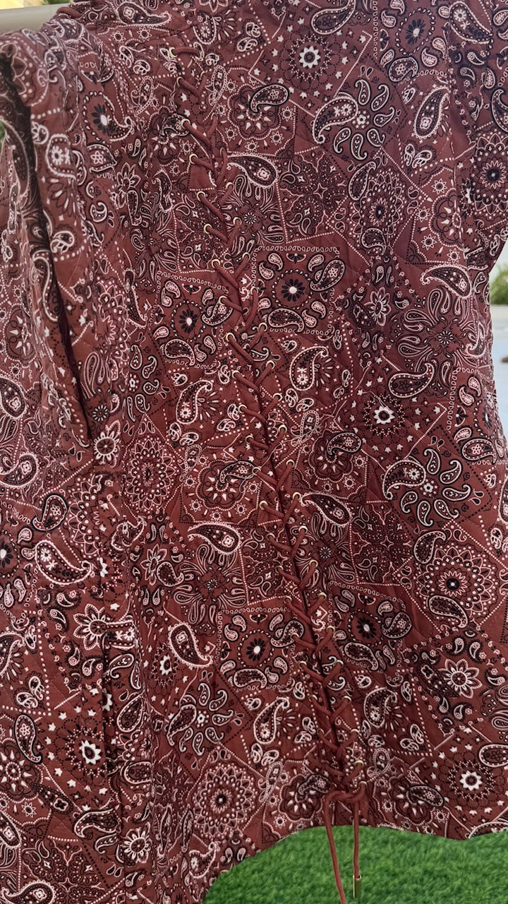 Brown Bandana Print Jacket