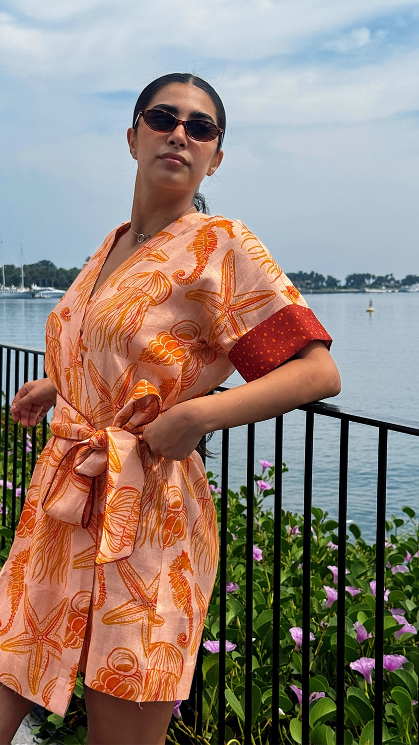 Coral Cove Wrap Dress