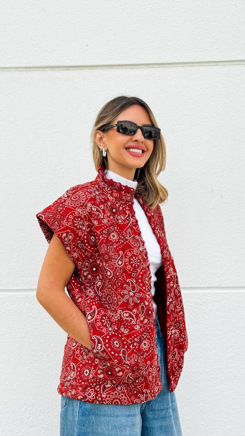 Brick Red Bandana Paisley print